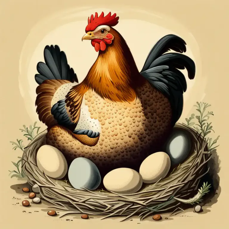 Visual representation of "brood" - When a bird sits on eggs to make them warm so that young birds can be born