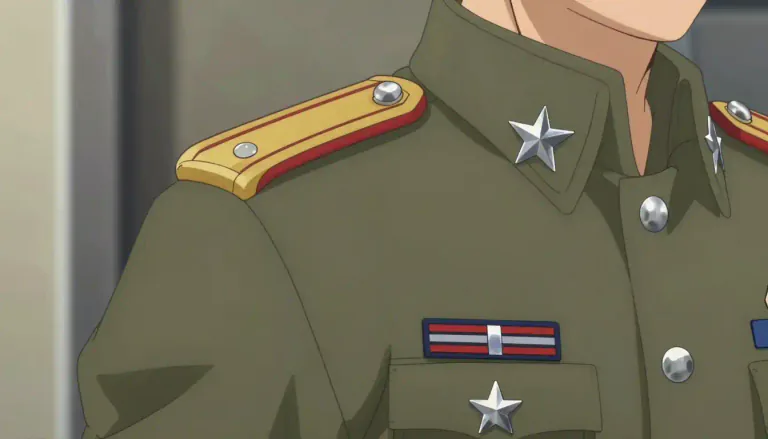 Visual representation of "insignia" - A symbol or sign that shows a person's job or position, usually worn on clothes