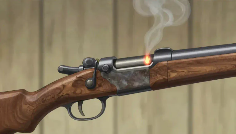 Visual representation of "matchlock" - A type of firearm in which the powder is ignited by a burning match.