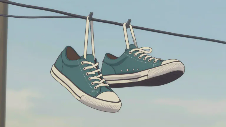 Visual representation of "dangle" - to hang loosely, often swaying from side to side