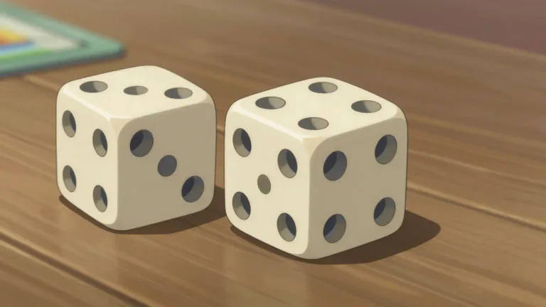 Visual representation of "dice" - Small cube with numbers or symbols on each side, used in games