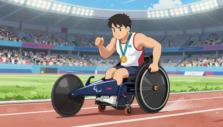 Visual representation of "paralympian" - An athlete who competes in the Paralympic Games.