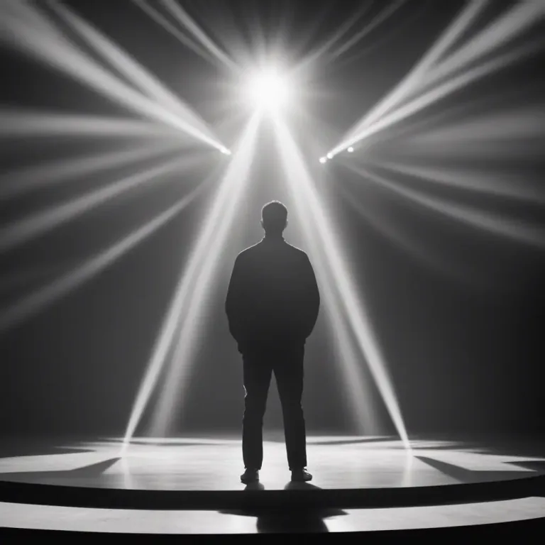 Visual representation of "front and center" - In the most noticeable position or place.