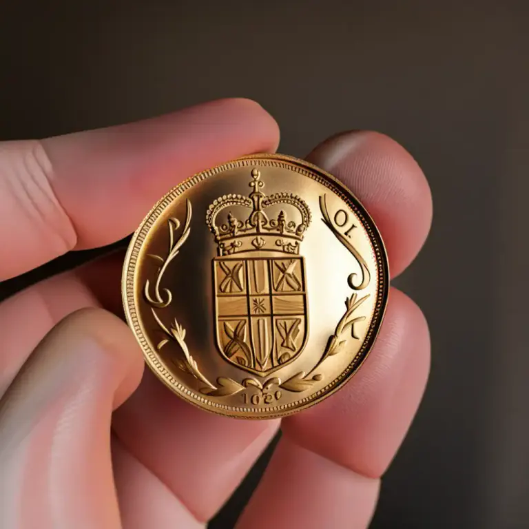 Visual representation of "sovereign" - A gold coin used in the United Kingdom