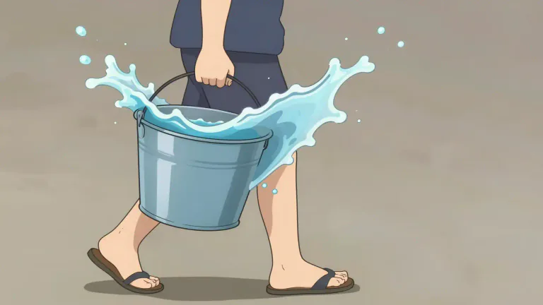 Visual representation of "slosh" - To move liquid back and forth usually with a lot of sound