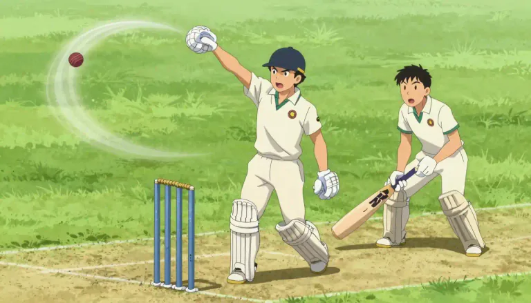 Visual representation of "googly" - In cricket, a googly is a delivery bowled by a leg-spin bowler that is designed to turn in the opposite direction from what the batsman expects.