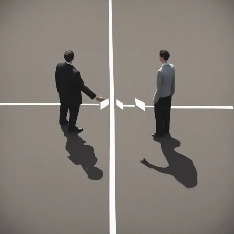 Visual representation of "in opposition" - Against something or someone