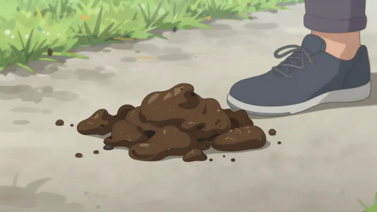 Visual representation of "shit" - Refers to feces, the waste product from an animal's digestive tract.