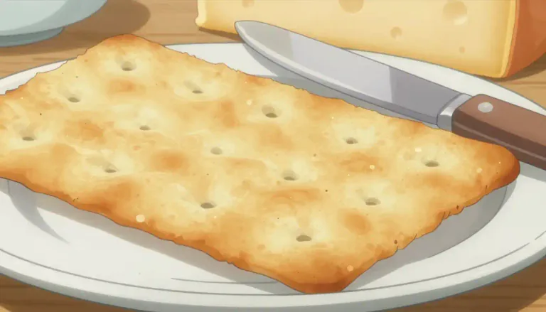 Visual representation of "cracker" - A thin, crisp wafer often eaten with cheese or other toppings.