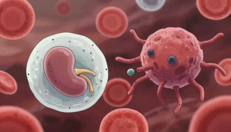 Visual representation of "monocyte" - A type of white blood cell that is part of the immune system and can differentiate into macrophages and other cells.