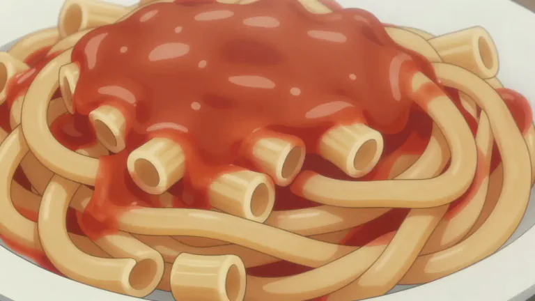 Visual representation of "bucatini" - Bucatini is a thick spaghetti-like pasta that has a hollow center, making it suitable for trapping sauce.