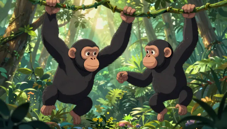 Visual representation of "bonobo" - A bonobo is a type of great ape that lives in the forests of the Democratic Republic of the Congo and is known for its playful behavior and social interactions.