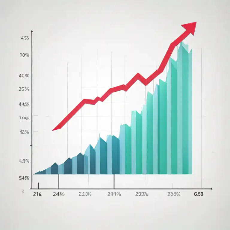 Visual representation of "go up" - increase in number, price or level