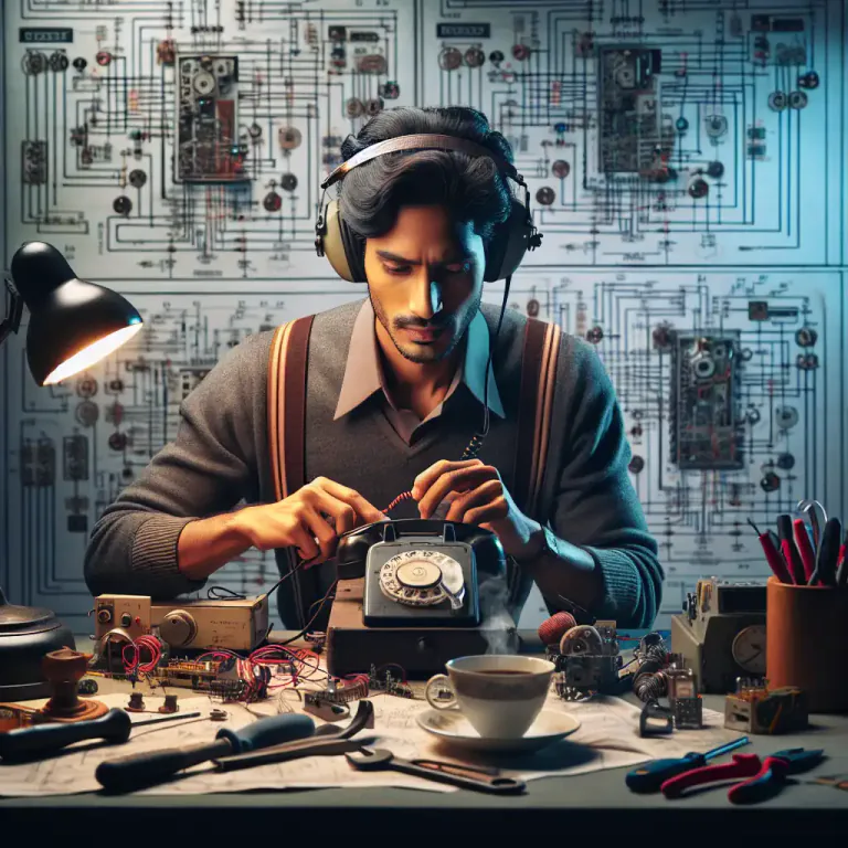 Visual representation of "telephony" - The design, construction, and use of telephones.
