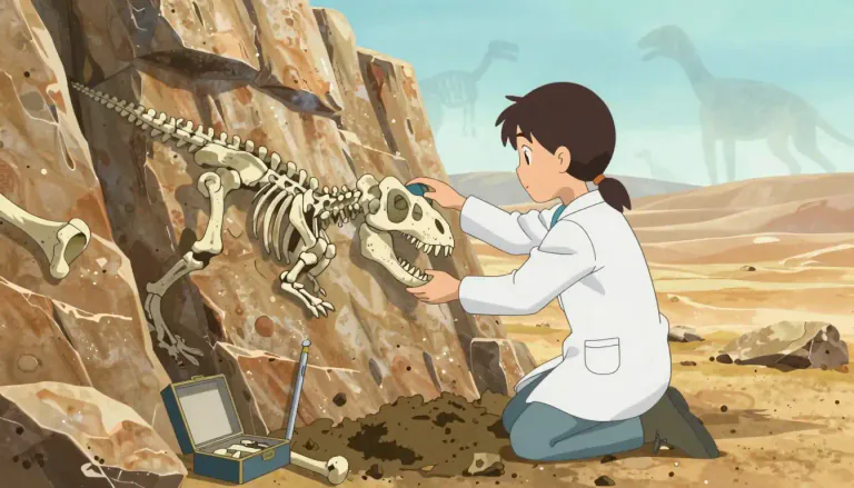 Visual representation of "paleobiology" - The study of the history of life on Earth through the examination of fossils.