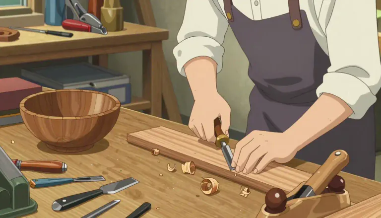 Visual representation of "woodcraft" - The skill of shaping and working with wood to create functional or artistic objects.