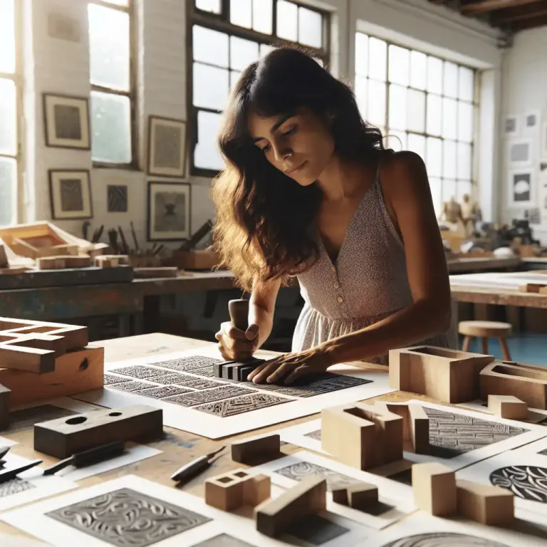 Visual representation of "woodcut" - The technique or art of making prints by carving designs into wooden blocks.