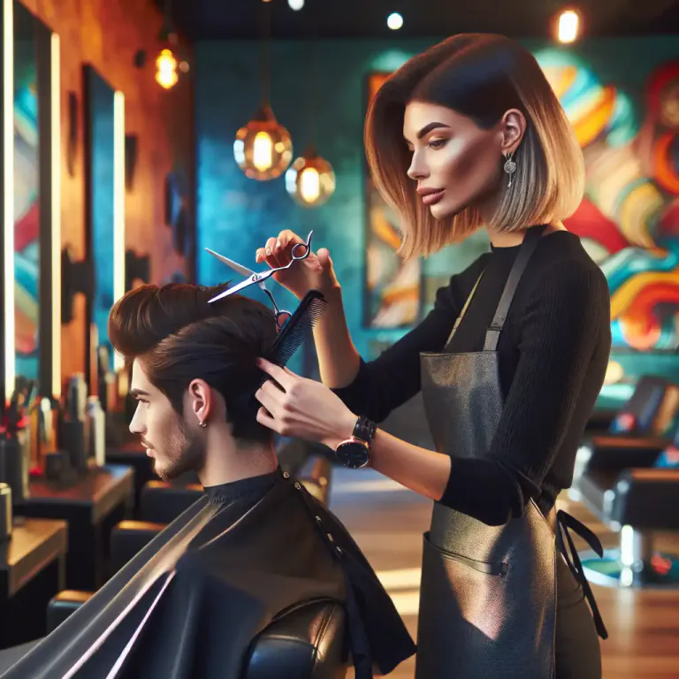 Visual representation of "coiffure" - A hairdresser.