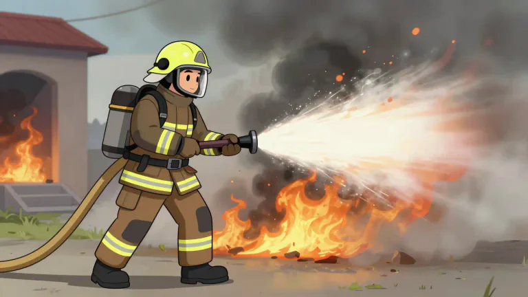 Visual representation of "firefighter" - A person whose job is to put out fires