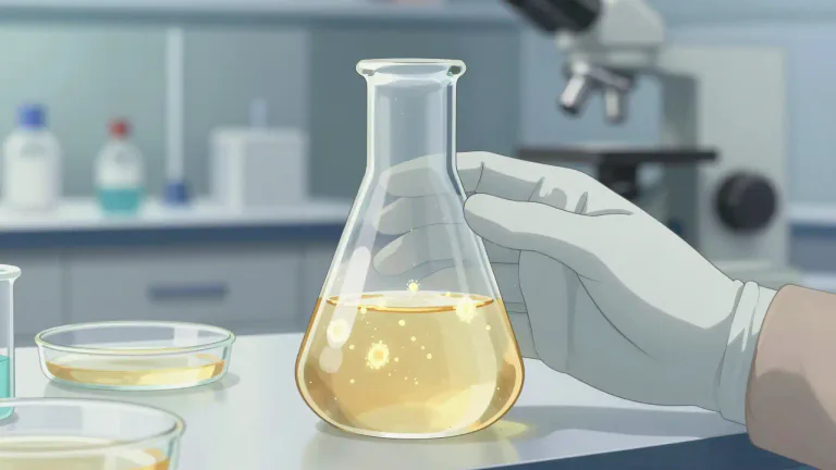 Visual representation of "broth" - A liquid medium in which bacteria, yeast, or other microorganisms are grown for scientific reasons