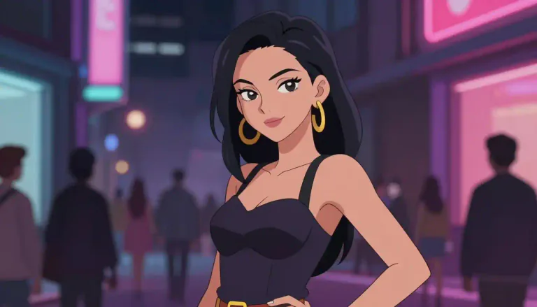 Visual representation of "baddie" - A person, typically a woman, who is attractive and fashionable, often exuding confidence and style.