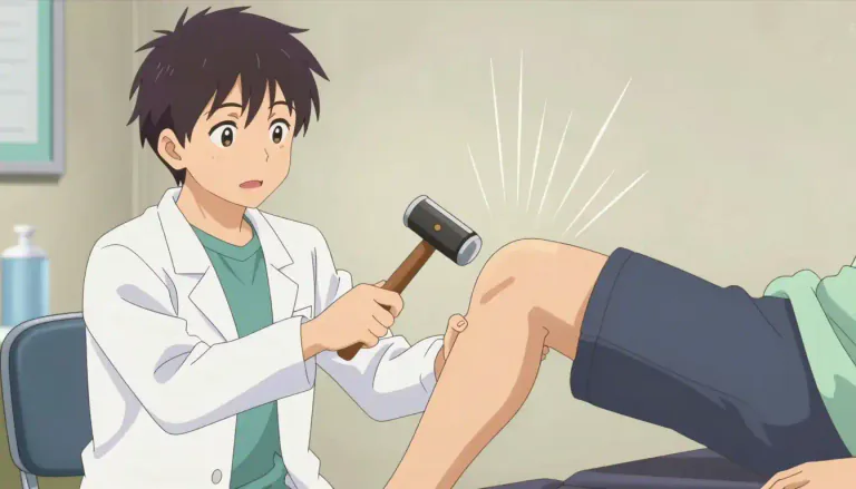 Visual representation of "hyperreflexia" - A condition where reflexes are overly responsive or exaggerated.