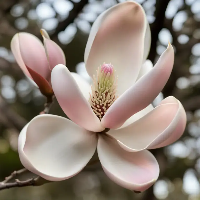 Visual representation of "magnolia" - The flower that comes from this tree or shrub.