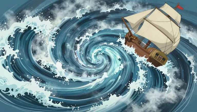 Visual representation of "gyre" - A vortex or whirlpool.