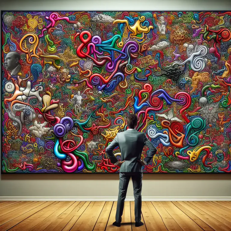 Visual representation of "indeterminacy" - Lack of explicit meaning or direction in a work of art or literature.