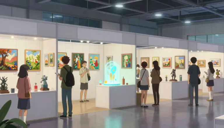 Visual representation of "expo" - A shortened form of 'exposition', often used in casual contexts.