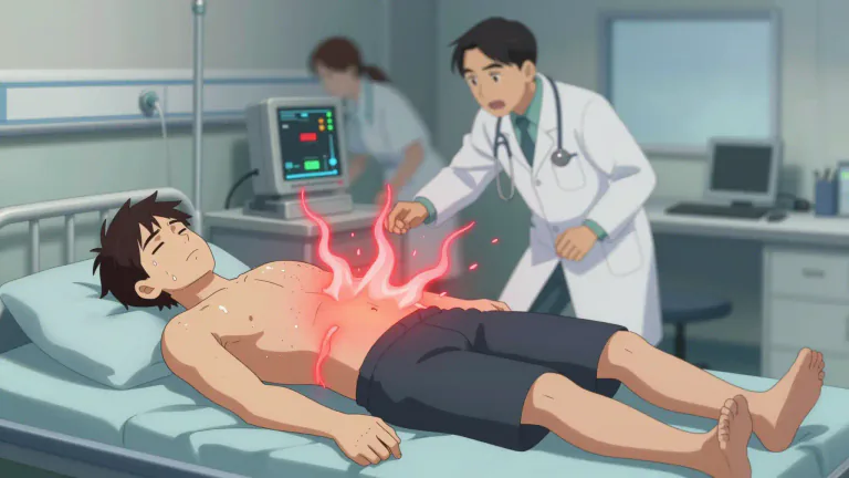Visual representation of "fulminant" - describing a sudden and severe onset of a disease or symptom.