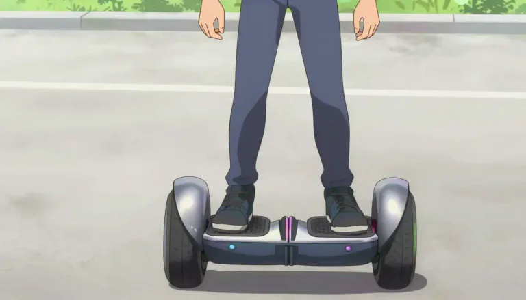Visual representation of "hoverboard" - A two-wheeled, self-balancing scooter that is controlled by the user's weight and body movements.