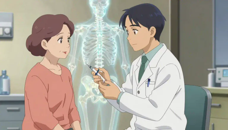 Visual representation of "teriparatide" - A medication used to treat osteoporosis, particularly in individuals at high risk of fractures.