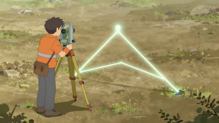 Visual representation of "triangulate" - To determine the location of a point by measuring angles from two known points at either end of a fixed baseline.
