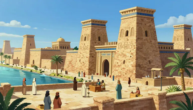 Visual representation of "babylonian" - Relating to ancient Babylon, a significant city in Mesopotamia known for its culture and achievements.