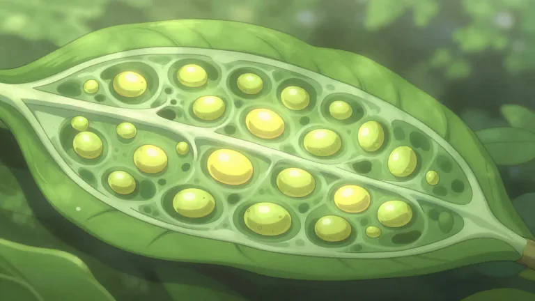 Visual representation of "mesophyll" - The mesophyll is the inner layer of cells in a leaf, responsible for photosynthesis.