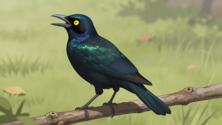 Visual representation of "grackle" - A type of bird belonging to the family Icteridae, known for its glossy black feathers and loud calls.