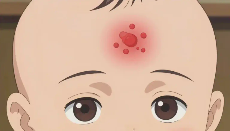 Visual representation of "hemangioma" - A hemangioma is a benign tumor made up of blood vessels that usually appears as a red, raised mark on the skin of infants.