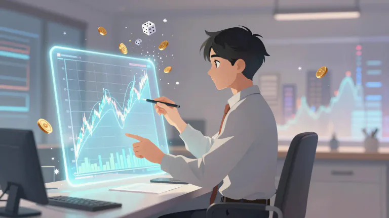 Visual representation of "stochastic" - A term used in finance and economics to describe environments or models taking into account random processes.