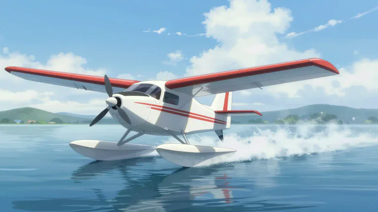 Visual representation of "hydroplane" - A type of aircraft designed to take off and land on water.