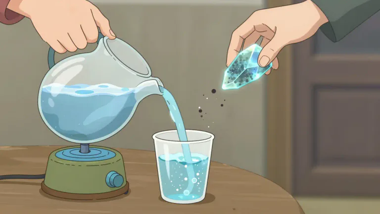Visual representation of "purify" - To make something clean by getting rid of harmful, dirty, or impure substances