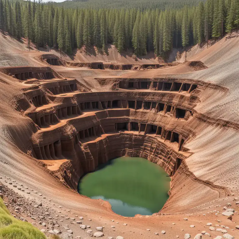 Visual representation of "subsidence" - The gradual caving in or sinking of an area of land