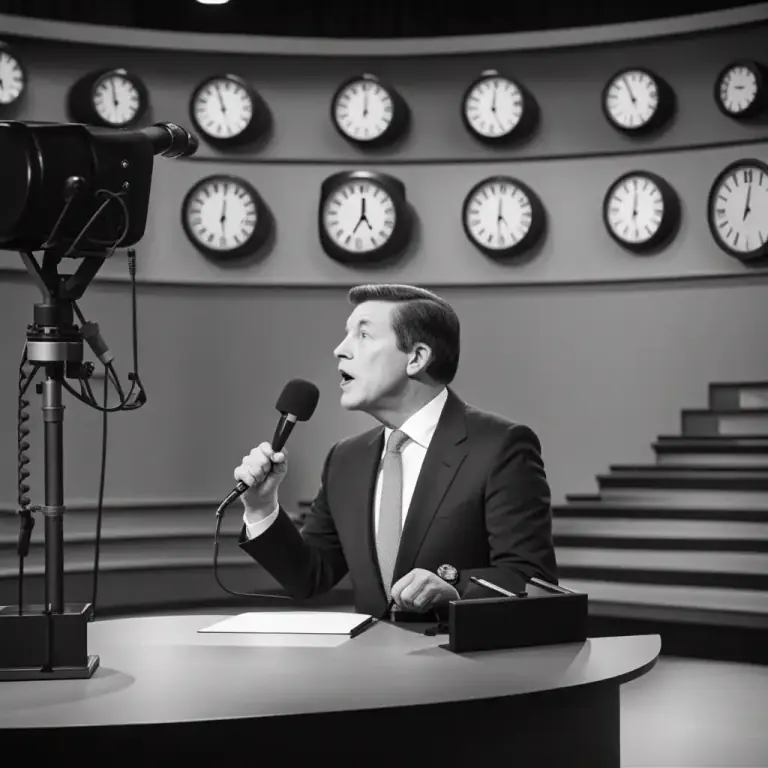 Visual representation of "airtime" - The amount of time someone talks or is featured on television or radio.