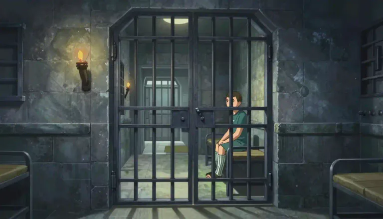 Visual representation of "jail" - A place where people are kept as a punishment for crimes they have committed