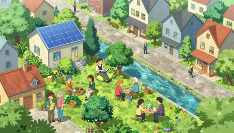 Visual representation of "utopian" - Relating to or aiming for a perfect society where everyone is happy and peaceful.