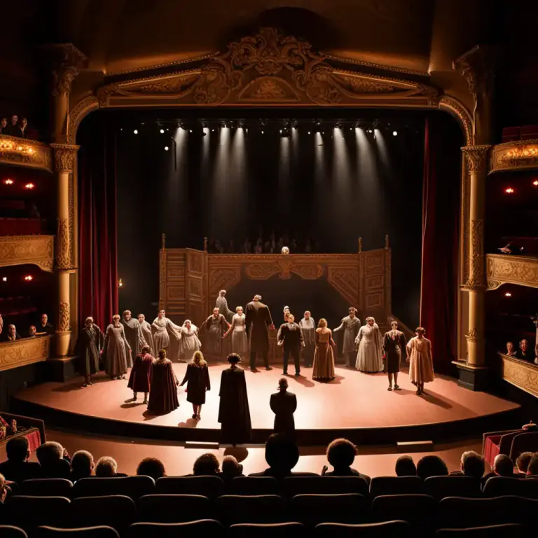 Visual representation of "play" - A dramatic work for the stage or to be broadcast