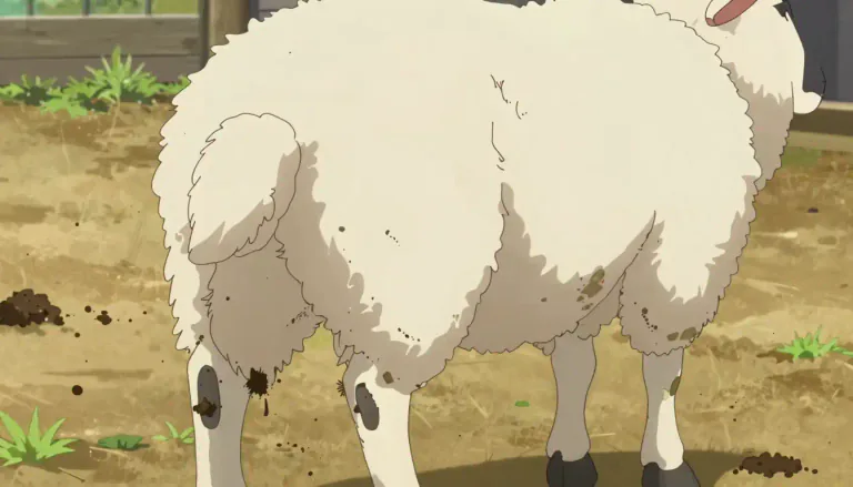 Visual representation of "dag" - A lock of wool matted with dung hanging from the hindquarters of a sheep