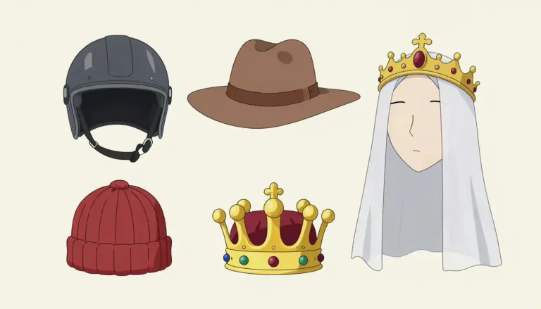 Visual representation of "headwear" - Items worn on the head for protection, fashion, or ceremonial purposes.