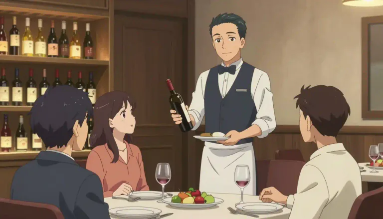 Visual representation of "sommelier" - A sommelier is a wine steward who manages wine service and provides advice on wine selections to enhance a meal.