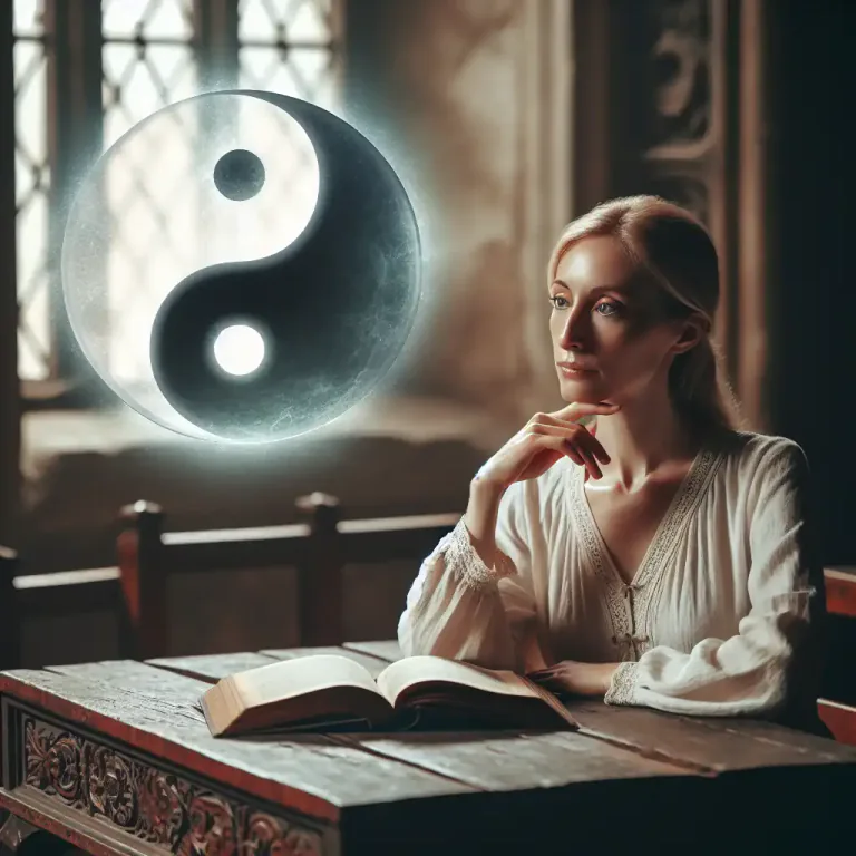 Visual representation of "dualist" - Relating to the belief in dualism